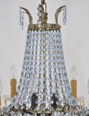 XL! Duży żyrandol kaskadowy z niebieskich kryształów. Lampy pałacowe.