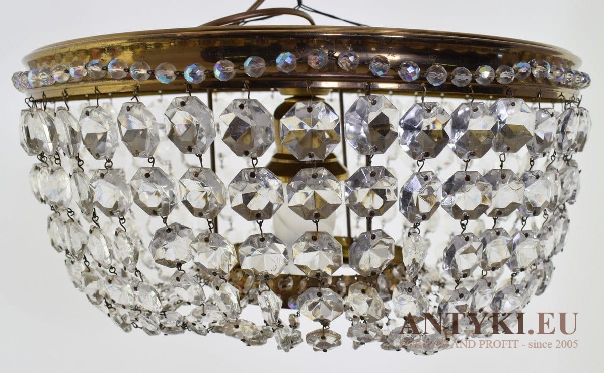 Kryształowy plafon pałacowy antyk lampa z kryształami na sufit
