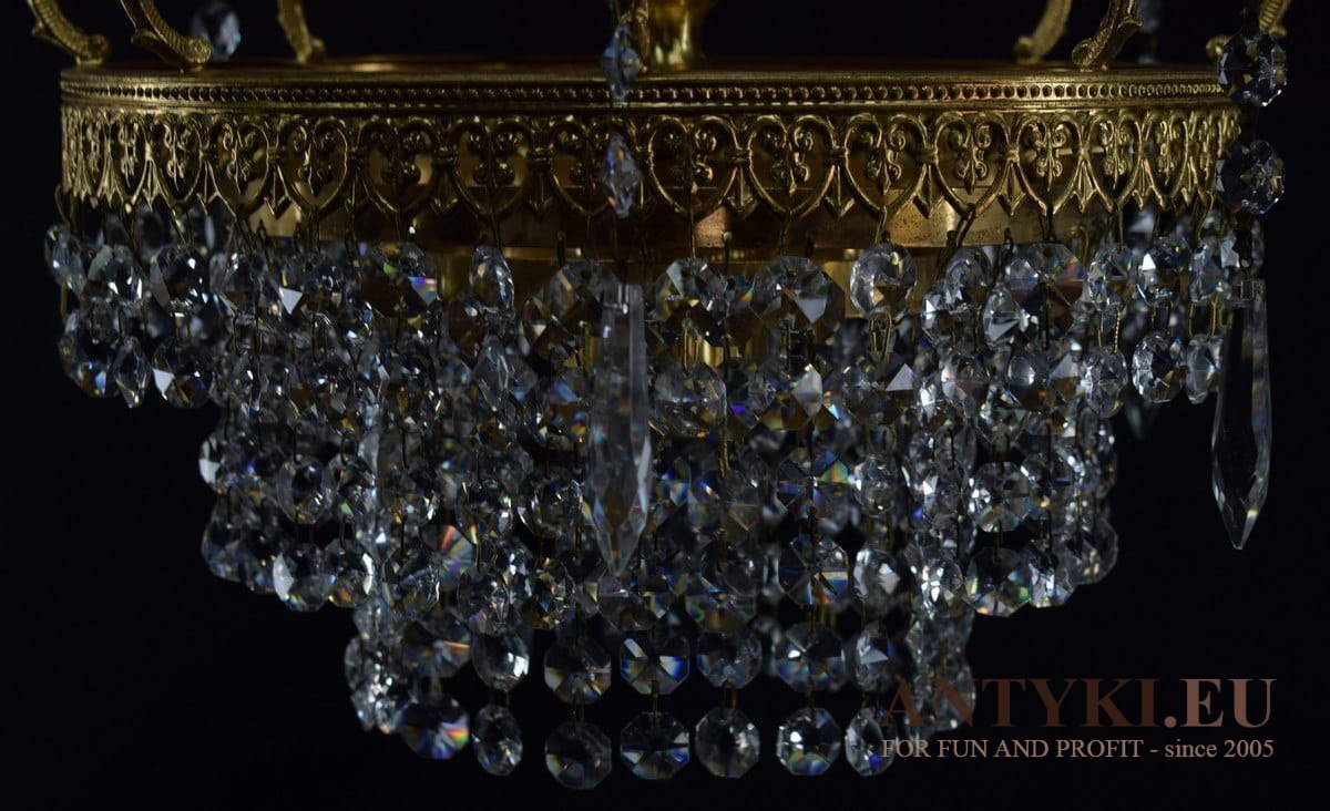 Kryształowy zwis do łazienki lampa z kryształami antyczna retro vintage styl