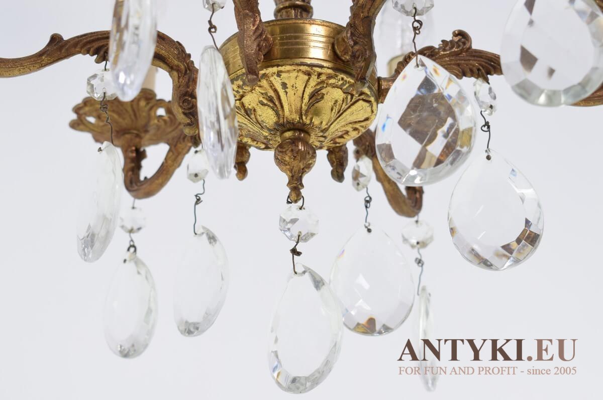 Kryształowy zwis lampa na korytarz mały żyrandol z kryształami do ganka antyk