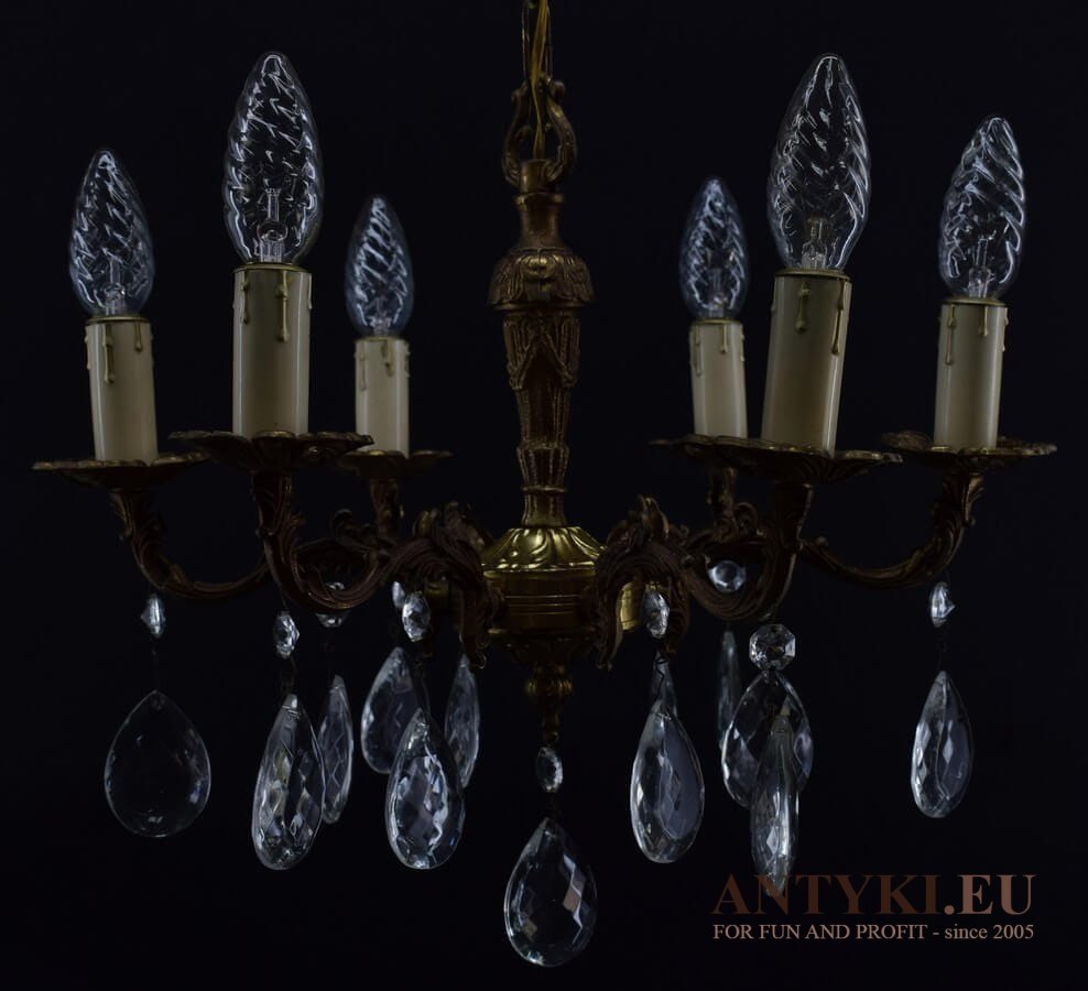 Kryształowy zwis lampa na korytarz mały żyrandol z kryształami do ganka antyk