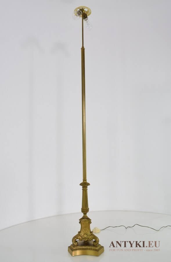 Lampa barok rokoko antyk. Podłogowa lampa stojąca do pałacu zamku.