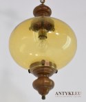Lampa rustykalna żółta szklana kula do kuchni ganku wiatrołapu. Oświetlenie rustykalne.