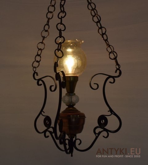 Lampa sufitowa rustykalna do kuchni kawiarenki knajpy. Lampka kuchenna nad stolik. Styl rustyk.