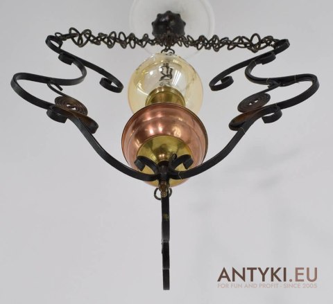 Lampa sufitowa rustykalna do kuchni kawiarenki knajpy. Lampka kuchenna nad stolik. Styl rustyk.