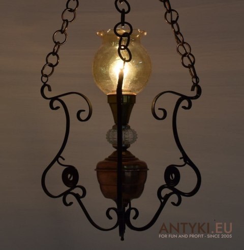 Lampa sufitowa rustykalna do kuchni kawiarenki knajpy. Lampka kuchenna nad stolik. Styl rustyk.