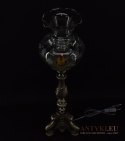 Lampa vintage srebrna stolikowa do pałacu lampka na stolik do zamku dworu oświetlenie stylowe