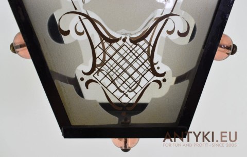 Lampka sufitowa art deco do ganku holu lampa wisząca pod daszek