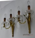 Ludwikowskie kinkiety z kryształami lampki ścienne oświetlenie antyki