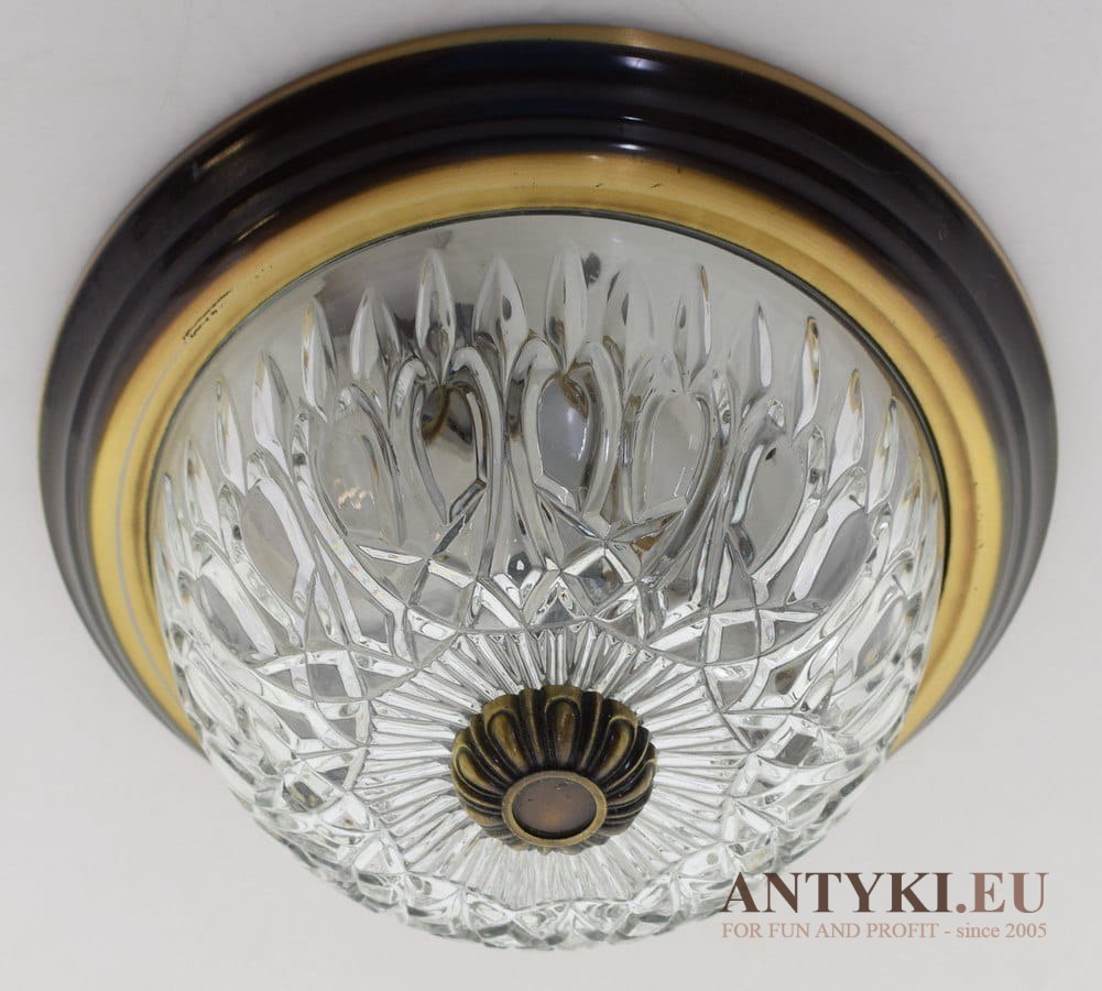 Luksusowy plafon z kryształowym kloszem półokrągła lampa sufitowa retro vintage (nr.134)
