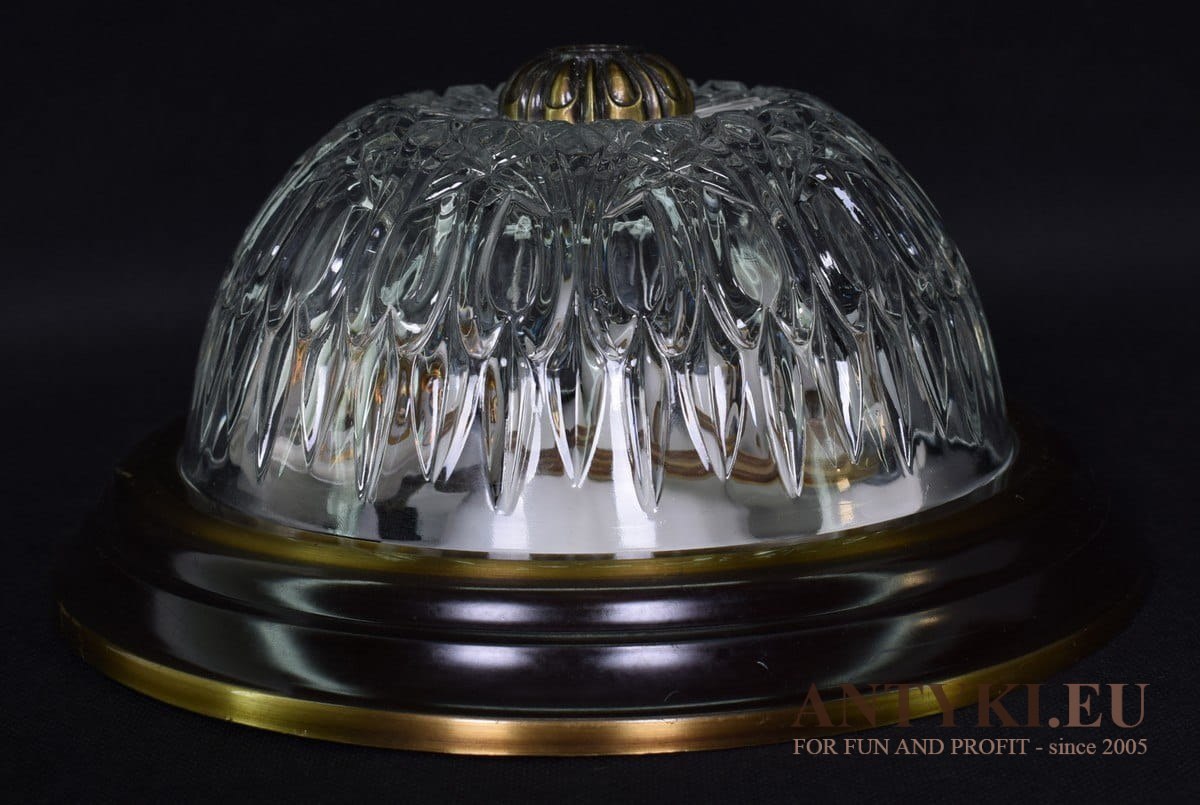 Luksusowy plafon z kryształowym kloszem półokrągła lampa sufitowa retro vintage (nr.134)