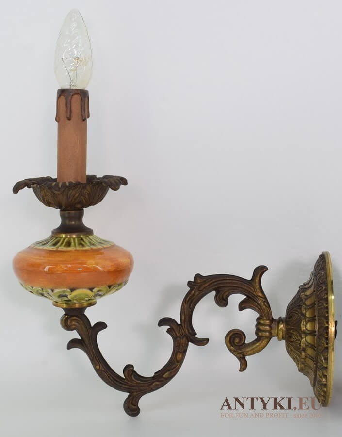 Majolika kinkiety ceramiczne lampy dekoracyjne dworskie. Styl rustykalny antyki do twojego dworu.
