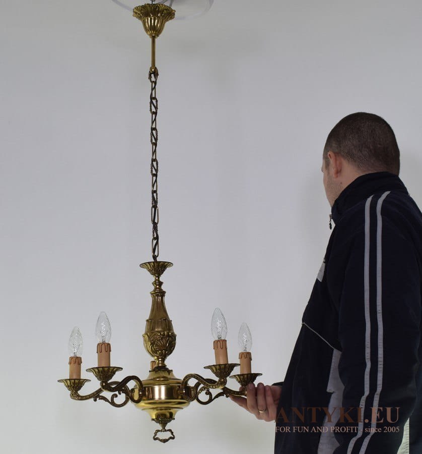 Mały mosiężny żyrandol antyk korytarzowy lampa wisząca do ganku holu