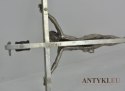 Mały stary srebrny wiszący krzyż z Jezusem Chrystusem antyk art deco