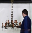 Monumentalny żyrandol z kryształami chandelier do pałacu dworu prawdziwy antyk
