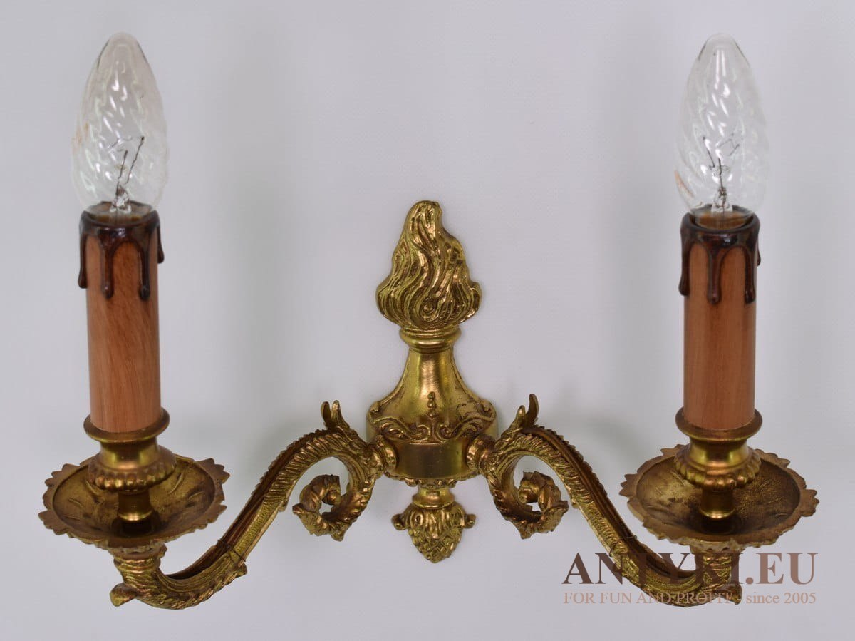 Mosiężny kinkiet złoty rustykalny lampka ścienna ozdobna retro vintage