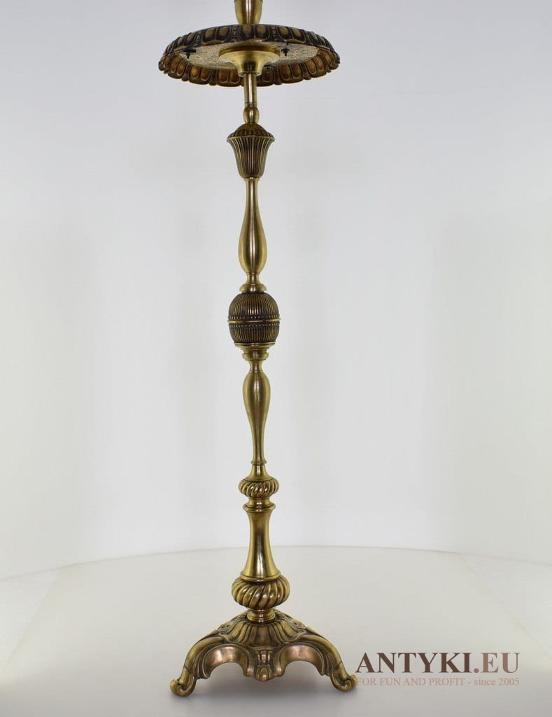 Muzealna lampa naftowa podłogowa. Oświetlenie naftowe Art Nouveau. Prawdziwe antyki.