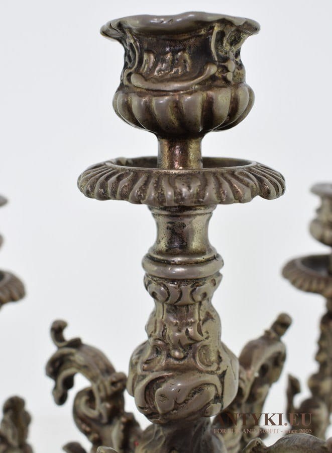 Muzealny srebrny świecznik z lat 1900 prawdziwy antyk stare srebro
