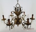 Muzealny żyrandol z kryształami antyk chandelier z lat 1930 zabytkowe oświetlenie
