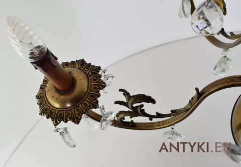 Muzealny żyrandol z kryształami antyk chandelier z lat 1930 zabytkowe oświetlenie