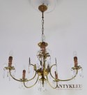 Muzealny żyrandol z kryształowymi zawieszkami lampa wisząca z kryształkami