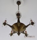 Oryginał muzealny żyrandol z lat 1920 secesyjna lampa sufitowa antyczna