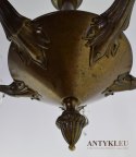 Oryginał muzealny żyrandol z lat 1920 secesyjna lampa sufitowa antyczna