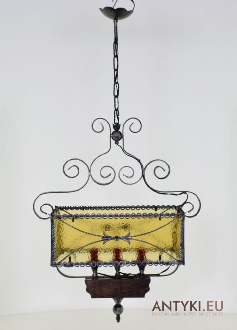 Oryginalna lampa sufitowa rustyk żyrandol rustykalny rasowy styl do dworku gospody