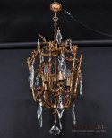 Pałacowa lampa w stylu Ludwik XV. Lampa z kokardami i kryształami. EKSKLUZYWNA!!! Antyk.