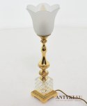 Pałacowa lampka stołowa retro vintage kryształ mosiądz szkło antyk oświetlenie nietypowe