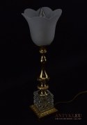 Pałacowa lampka stołowa retro vintage kryształ mosiądz szkło antyk oświetlenie nietypowe