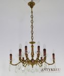 Pałacowy żyrandol z kryształami antyk do pałacowego salonu antyczne lampy na 12 żarówek