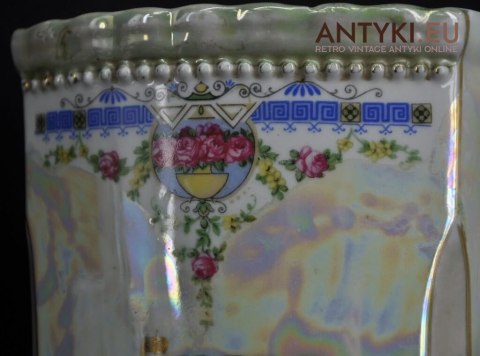 Porcelanowe naczynka do przypraw kuchennych. Secesyjny zestaw francuskich naczynek na przyprawy. Secesja Art Nouveau Jugendstil