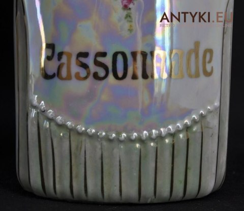 Porcelanowe naczynka do przypraw kuchennych. Secesyjny zestaw francuskich naczynek na przyprawy. Secesja Art Nouveau Jugendstil