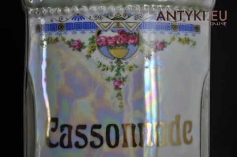 Porcelanowe naczynka do przypraw kuchennych. Secesyjny zestaw francuskich naczynek na przyprawy. Secesja Art Nouveau Jugendstil