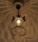 Purystyczna lampa sufitowa rustykalna zwis z żółtym kloszem retro vintage lamp