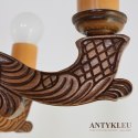 Ręcznie rzeźbiony żyrandol folklorystyczny lampa wisząca eklektyczna antyczna