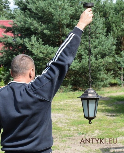 Retro lampa zewnętrzna na balkon do ganku lampka sufitowa czarno miedziana vintage