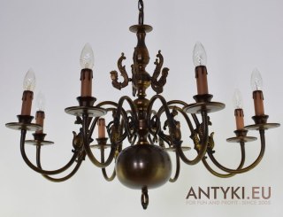 Retro żyrandol salonowy vintage starodawna lampa wisząca nad stolik antyki