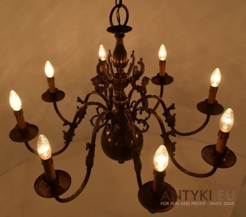 Retro żyrandol salonowy vintage starodawna lampa wisząca nad stolik antyki