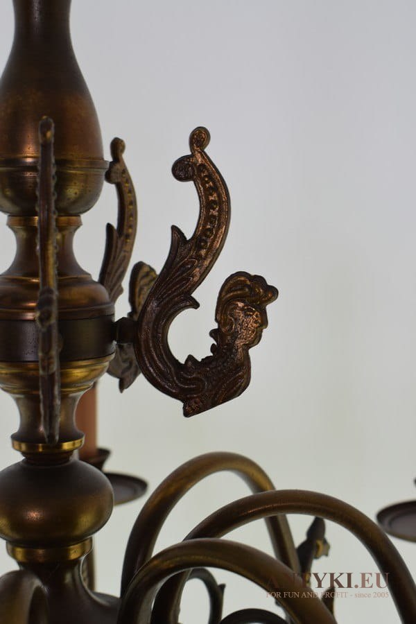 Retro żyrandol salonowy vintage starodawna lampa wisząca nad stolik antyki