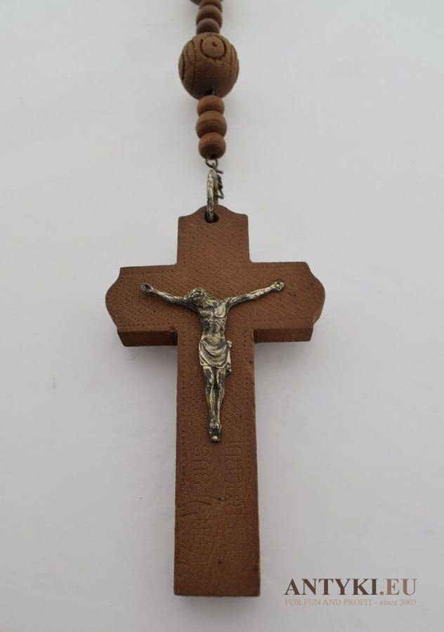 Różaniec dla dominikana na habit krzyż z Jezusem Chrystusem INRI (nr.6)