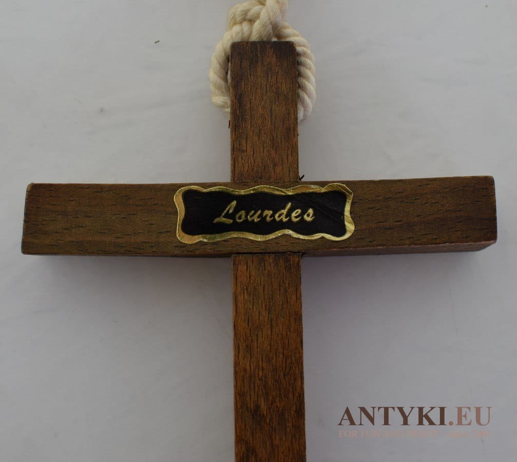 Różaniec na habit Lourdes antyczny kościelny katolicki z objawienia Matki Boskiej