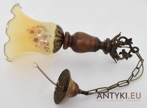 Rustykalna lampa sufitowa wiejska w stylu góralskim lampka na sufit do ganku holu