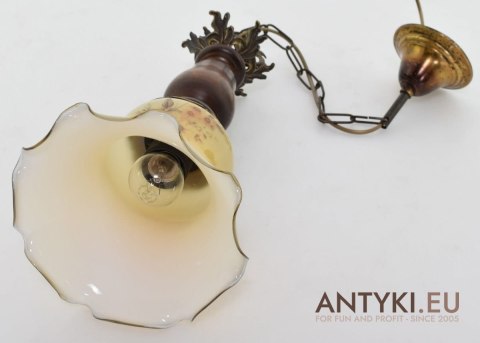 Rustykalna lampa sufitowa wiejska w stylu góralskim lampka na sufit do ganku holu