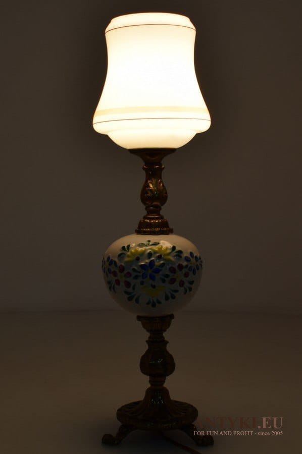 Rustykalna lampa wiejska góralska lampka na stolik nietypowe oswietlenie ruralistyczne
