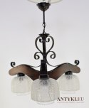 Rustykalny żyrandol z kloszami lampa sufitowa salonowa rustykalna