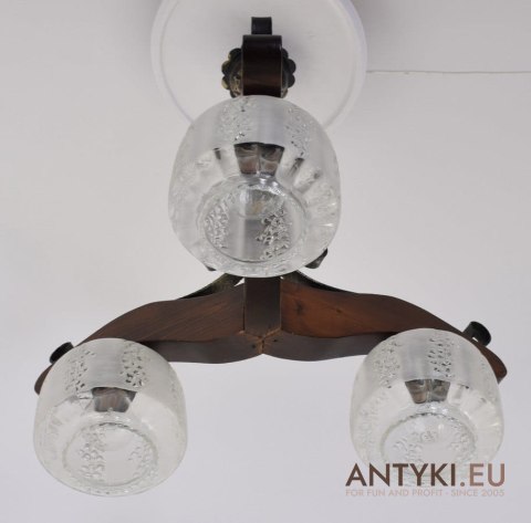 Rustykalny żyrandol z kloszami lampa sufitowa salonowa rustykalna