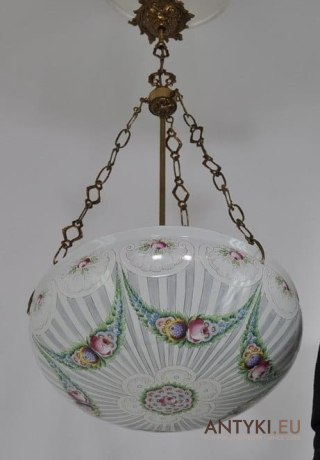 SECESYJNA AMPLA DUZA LAMPA SUFITOWA ART NOUVEAU XL