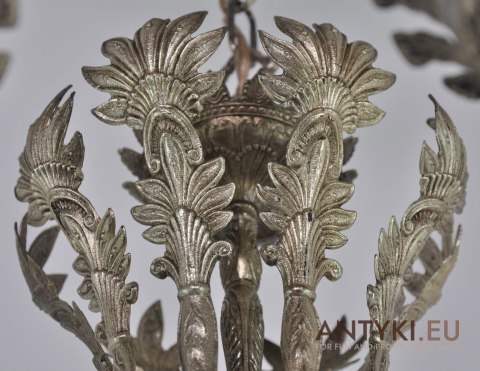 SECESYJNY SREBRNY ŻYRANDOL SALONOWY KOLOR STARE SREBRO SECESJA JUGENDSTIL ART NOUVEAU